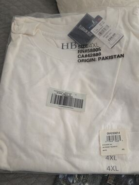 Harbor Bay 4XL White Short Sleeve Pocket Tee